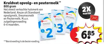 Kruidvat Kruidvat opvolg- en peutermelk 800 gram aanbieding