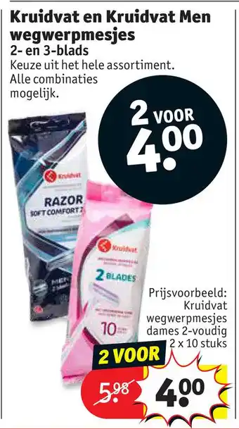 Kruidvat Kruidvat en Kruidvat Men wegwerpmesjes 2- en 3-blads aanbieding