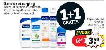 Kruidvat Sanex verzorging aanbieding