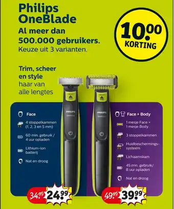 Kruidvat Philips OneBlade aanbieding