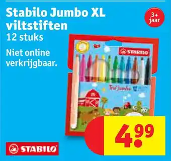 Kruidvat Stabilo Jumbo XL viltstiften 12 stuks aanbieding