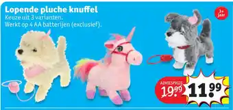 Kruidvat Lopende pluche knuffel aanbieding