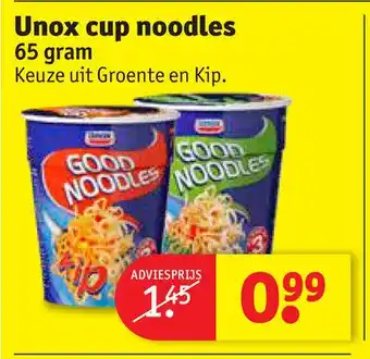 Kruidvat Unox cup noodles 65 gram aanbieding