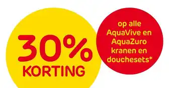 Praxis op alle AquaVive en AquaZuro kranen en douchesets aanbieding