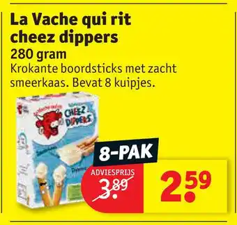 Kruidvat La Vache qui rit cheez dippers 280 gram aanbieding