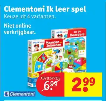 Kruidvat Clementoni Ik leer spel aanbieding