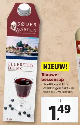 Lidl Blauwebessensap aanbieding