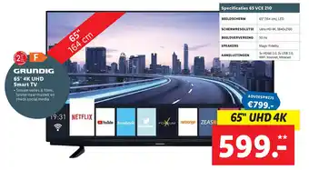 Lidl GRUNDIG 65" 4K UHD Smart TV aanbieding