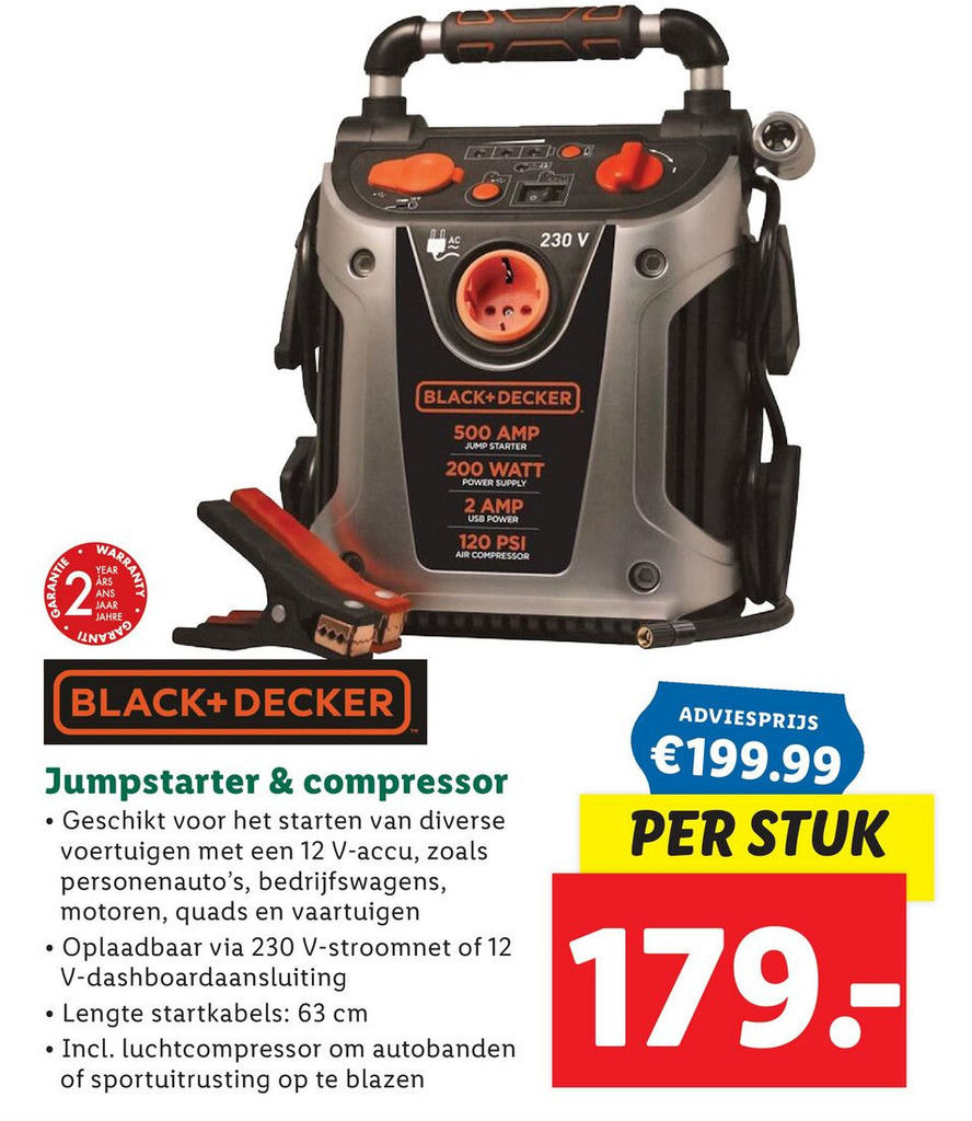 Jumpstarter & compressor aanbieding bij Lidl