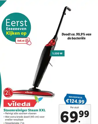 Lidl Stoomreiniger Steam XXL aanbieding