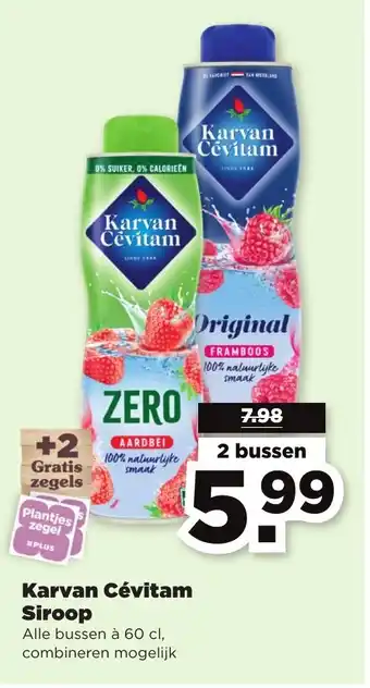 PLUS Karvan Cévitam Siroop 2 bussen aanbieding