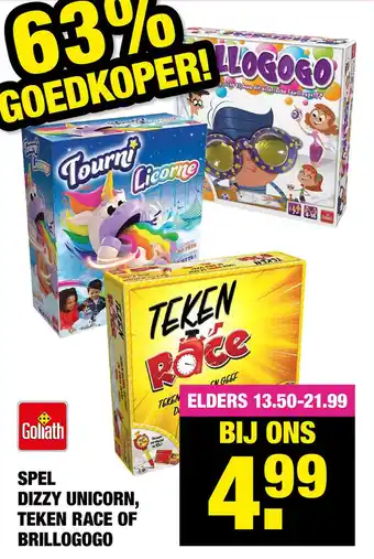 Big Bazar Spel dizzy unicorn, teken race of brillogogo aanbieding