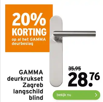 GAMMA GAMMA deurkrukset Zagreb langschild blind ISC aanbieding