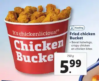 Lidl Fried Chicken Bucket 750g aanbieding