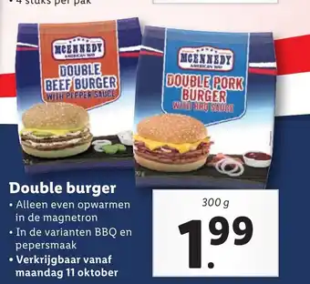 Lidl Double Burger 300g aanbieding