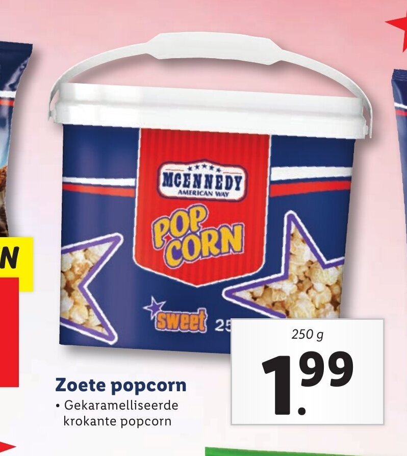 Zoete Popcorn 250g aanbieding bij Lidl