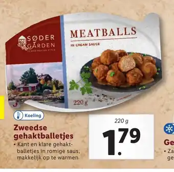 Lidl Zweedse Gehaktballetjes 220g aanbieding