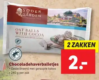 Lidl Chocoladehaverballetjes 240g 2 zakken aanbieding