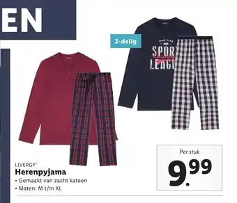 Lidl Livergy Herenpyjama per stuk aanbieding