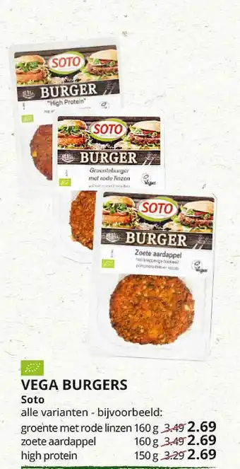 Natuurwinkel Vega Burgers Soto aanbieding