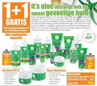 Gezond & Wel It's Aloe Day Cream SPF 15 Of Hand & Body Cream 1+1 Gratis aanbieding