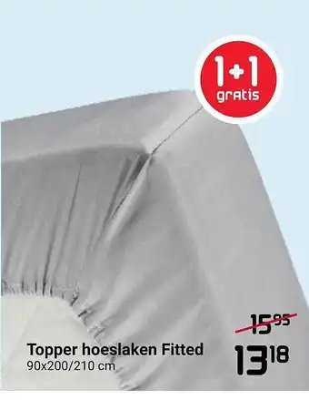 Beddenreus Topper Hoeslaken Fitted 90x200-210 Cm 1+1 Gratis aanbieding