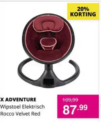 Baby & Tiener X Adventure Wipstoel Elektrisch Rocco Velvet Red 20% Korting aanbieding