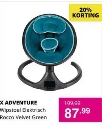 Baby & Tiener X Adventure Wipstoel Elektrische Rocco Velvet Green 20% Korting aanbieding