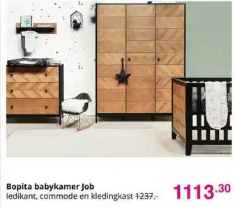 Baby & Tiener Bopita Babykamer Job Ledikant, Commode En Kledingkast aanbieding