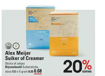 De Kweker Alex Meijer Suiker Of Creamer 20% Korting aanbieding