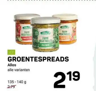 Ekoplaza Groentespreads Allos 135-140 gram aanbieding