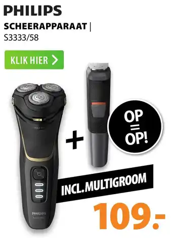 Expert Philips Scheerapparaat | S3333/58 aanbieding