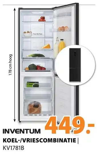Expert INVENTUM Koel-/Vriescombinatie | KV1781B aanbieding
