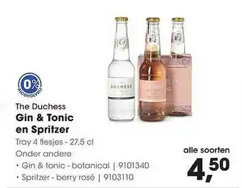 HANOS The duchess gin & tonic en spritzer 27,5 cl aanbieding