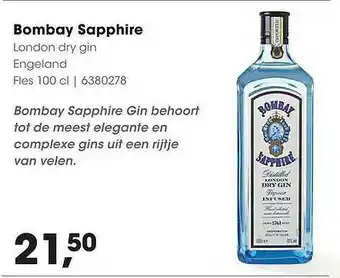 HANOS Bombay Sapphire 100 cl aanbieding