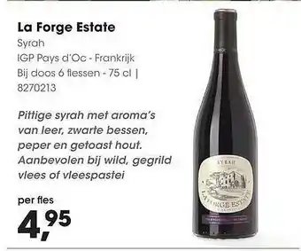 HANOS La forge estate 75 cl aanbieding