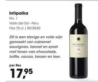 HANOS Intipalka 75 cl aanbieding