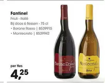 HANOS Fantinel friuli -italië barone rosso of montecristo 75 cl aanbieding