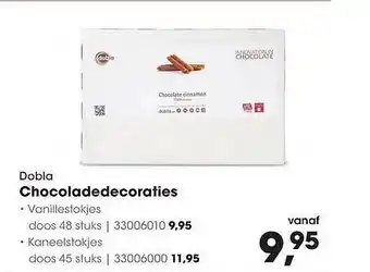 HANOS Dobla chocoladedecoraties vanillestokjes aanbieding