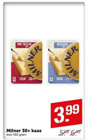 CoopCompact Milner 30+ kaas 450 gram aanbieding