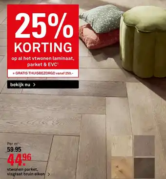 Karwei vtwonen parket, visgraat bruin eiken aanbieding