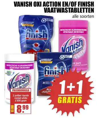 MCD Supermarkt Vanish Oxi Action En/Of Finish Vaatwastabletten aanbieding