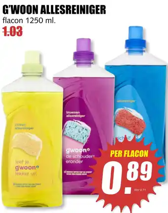 MCD Supermarkt G'woon allesreiniger 1250 ml aanbieding