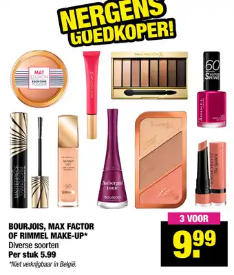 Big Bazar Bourjois, Max Factor Of Rimmel Make-Up* aanbieding