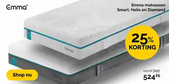 Beter Bed Emma matrassen Smart, Helix en Diamond aanbieding