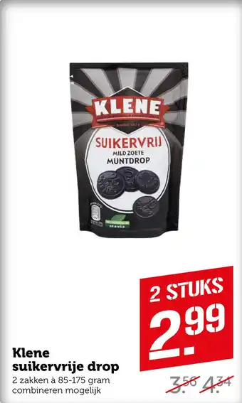 Coop Klene suikervrije drop aanbieding