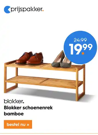 Blokker Blokker schoenenrek bamboe aanbieding