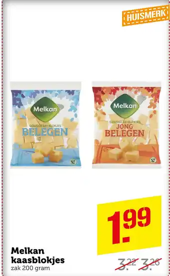 Coop Melkan kaasblokjes aanbieding