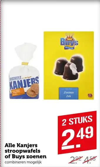 Coop Alle Kanjers stroopwafels of Buys zoenen aanbieding