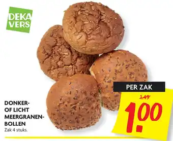 Dekamarkt Donker- Of Licht Meergranenbollen Zak 4 stuks aanbieding